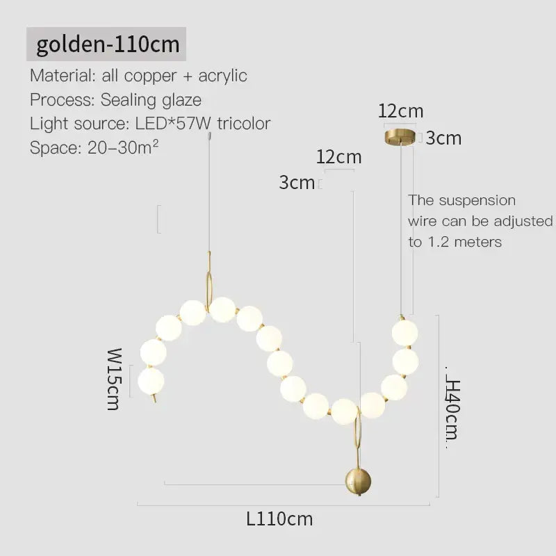 Gold Modern Chandelier Light