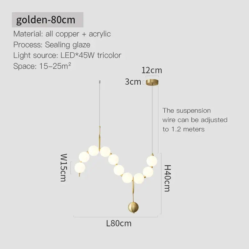 Gold Modern Chandelier Light