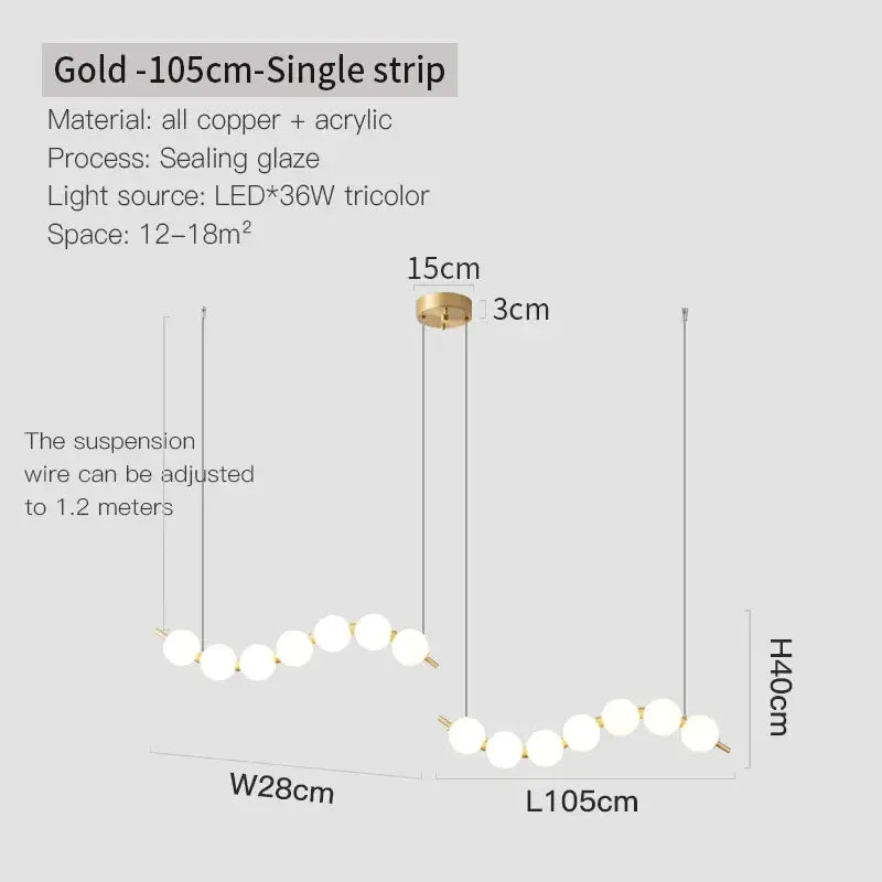 Gold Modern Chandelier Light