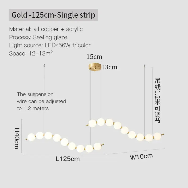 Gold Modern Chandelier Light