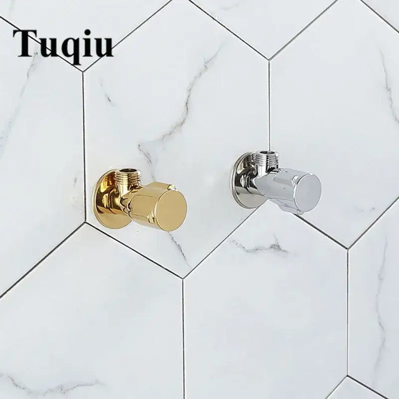Gold Brass Triangle Valve Space-Saving Design