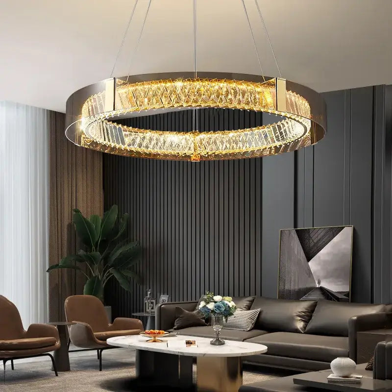 Chrome Crystal LED Ceiling Lamp