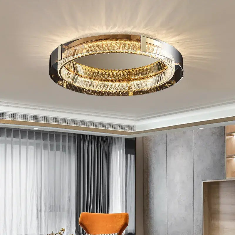 Chrome Crystal LED Ceiling Lamp
