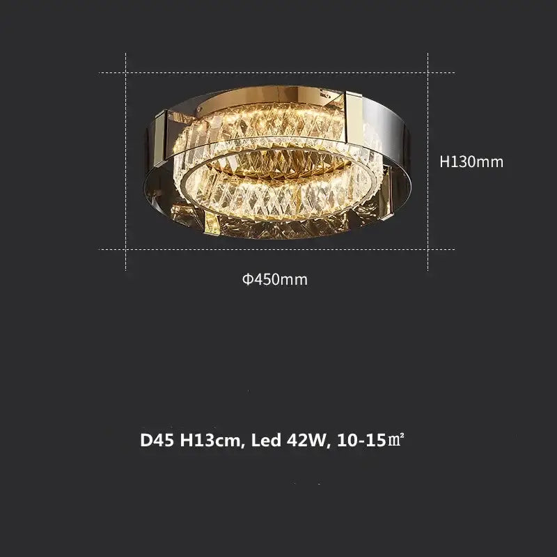 Chrome Crystal LED Ceiling Lamp
