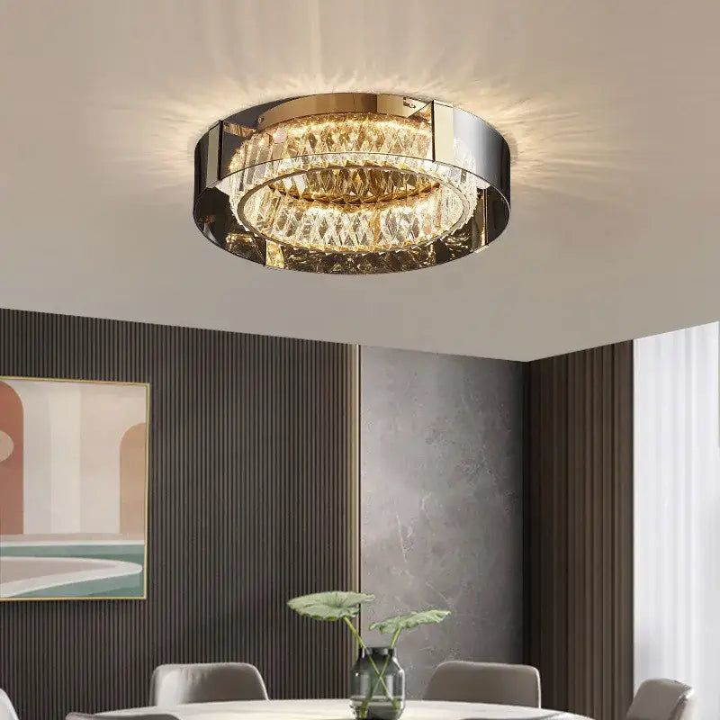 Chrome Crystal LED Ceiling Lamp