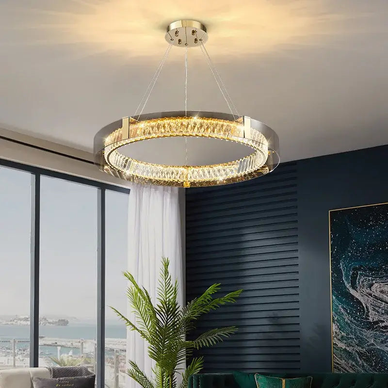 Chrome Crystal LED Ceiling Lamp