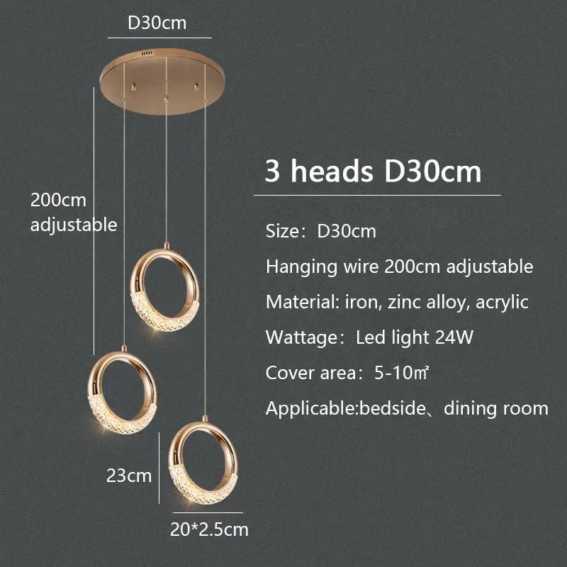 Gold Ring LED Chandelier
