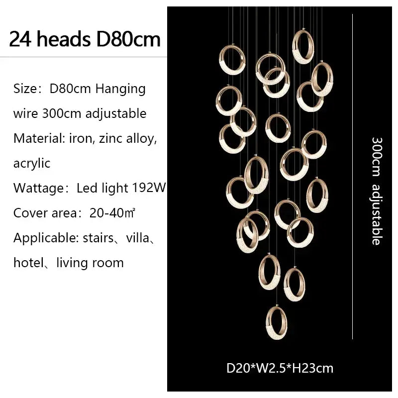 Gold Ring LED Chandelier