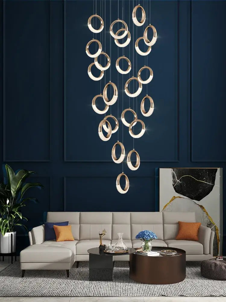 Gold Ring LED Chandelier