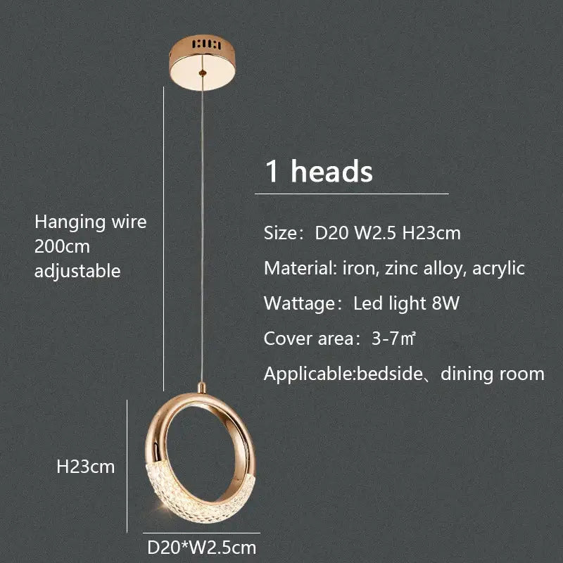 Gold Ring LED Chandelier
