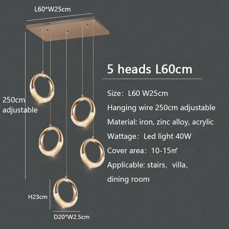Gold Ring LED Chandelier