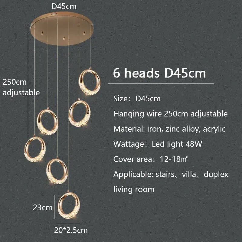 Gold Ring LED Chandelier