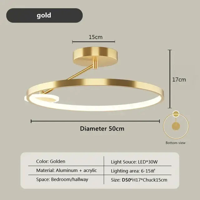 Gold LED Ceiling Lamp