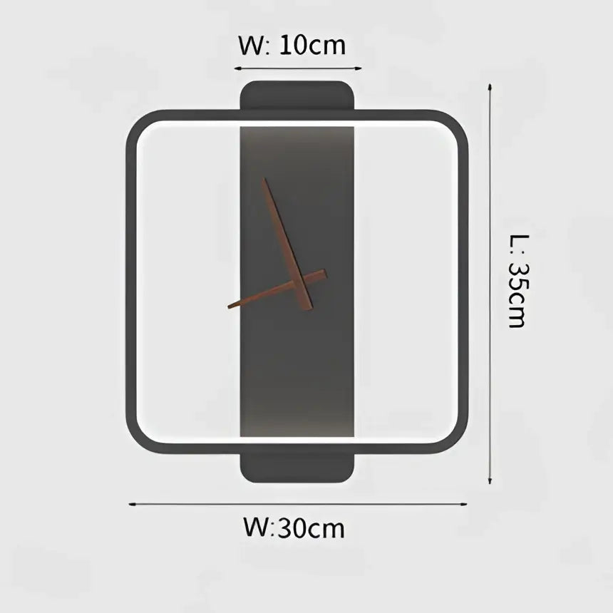 Gold LED Wall Lamp with Built-In Clock Feature