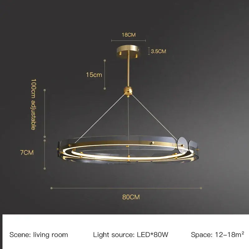 Gold Ring LED 80cm Chandelier