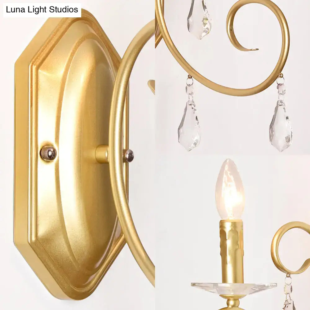 Gold Crystal Wall Sconce for Corridor Hallway