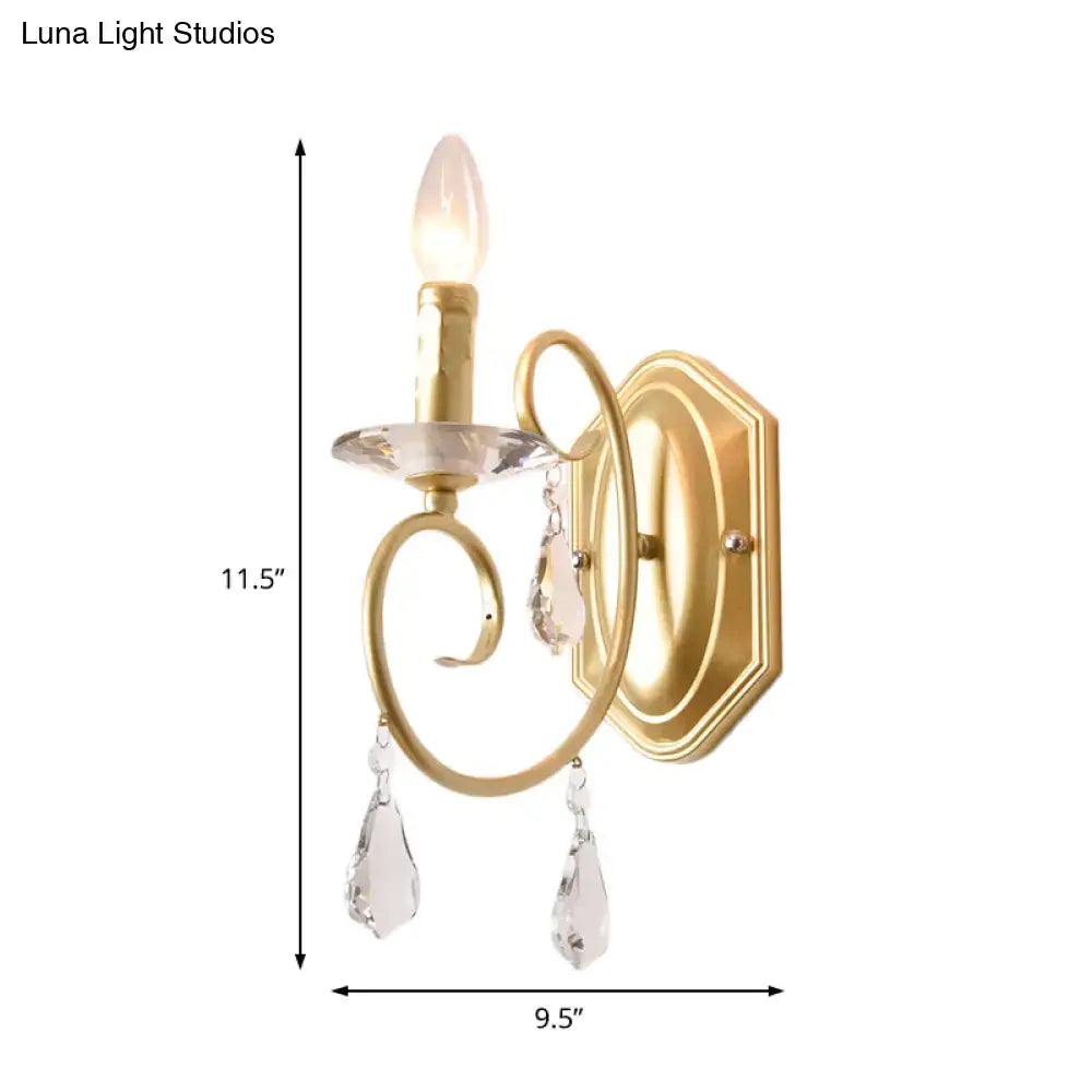 Gold Crystal Wall Sconce for Corridor Hallway