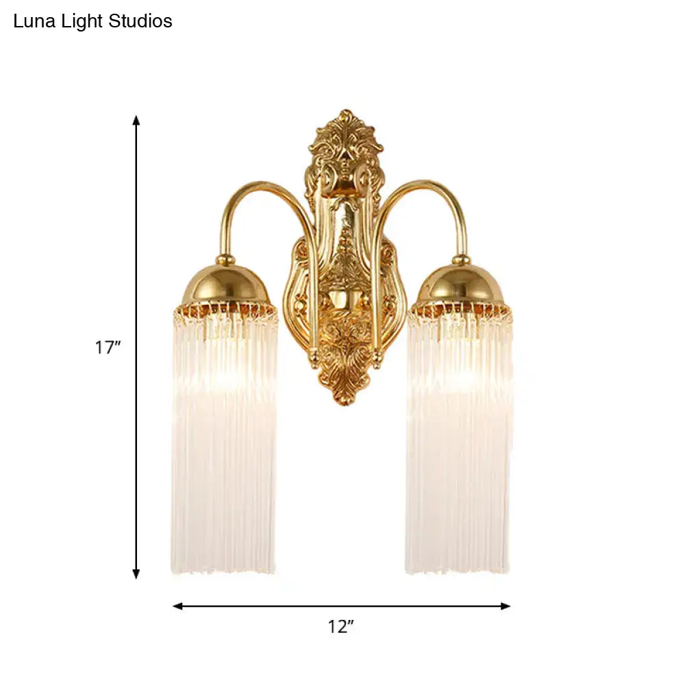 Gold Crystal Gooseneck Sconce