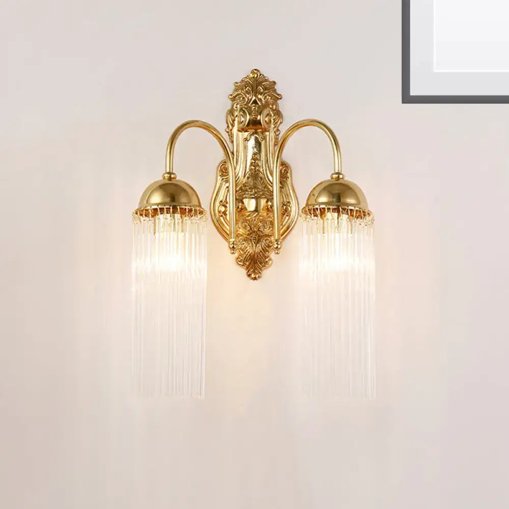 Gold Crystal Gooseneck Sconce