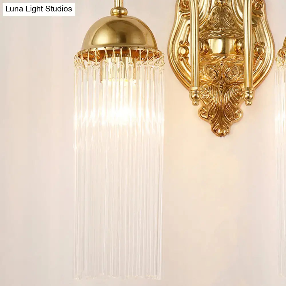 Gold Crystal Gooseneck Sconce