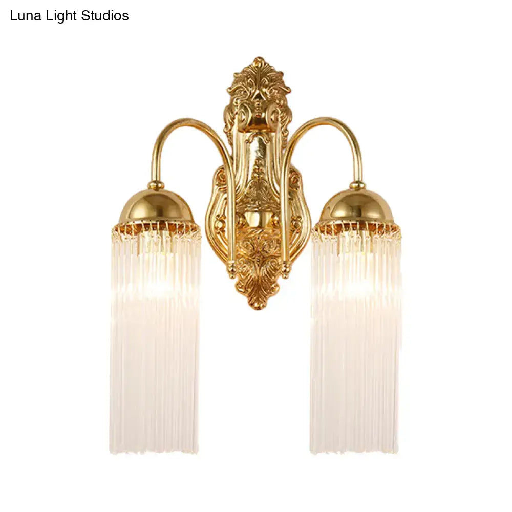 Gold Crystal Gooseneck Sconce