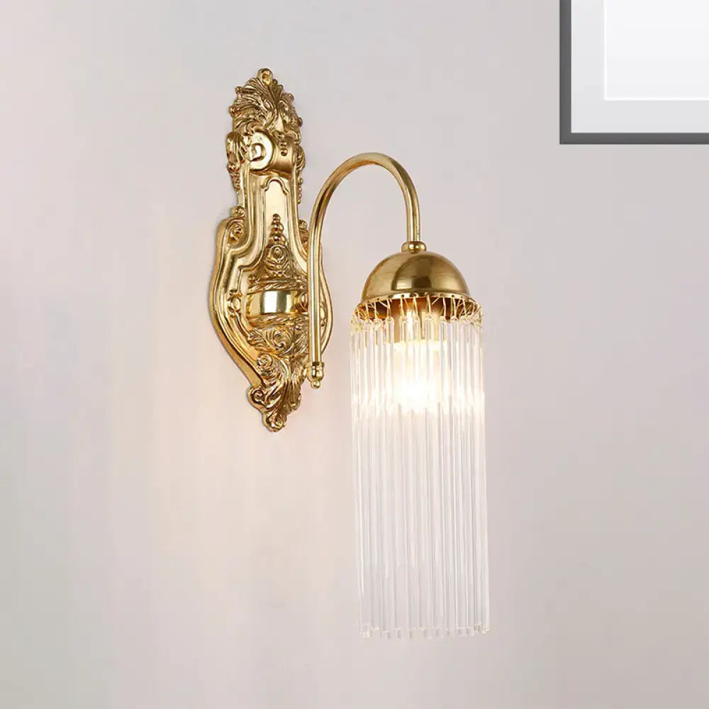 Gold Crystal Gooseneck Sconce