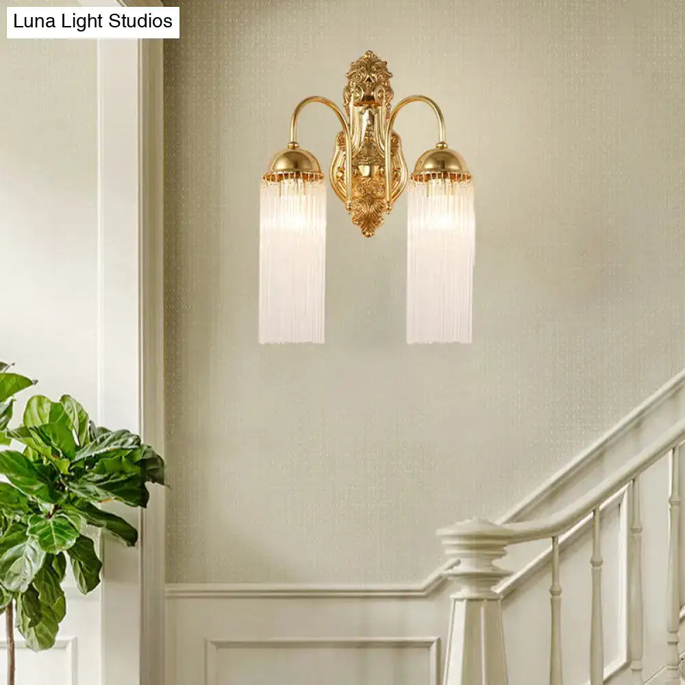 Gold Crystal Gooseneck Sconce