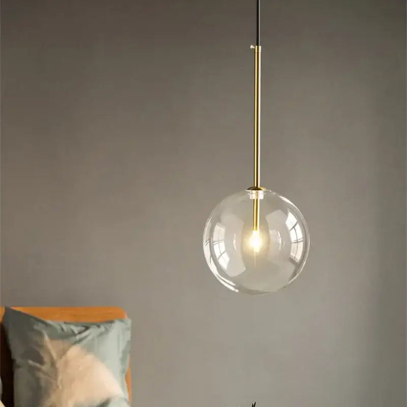 Gold Glass Multi-Globe Iron Pendant
