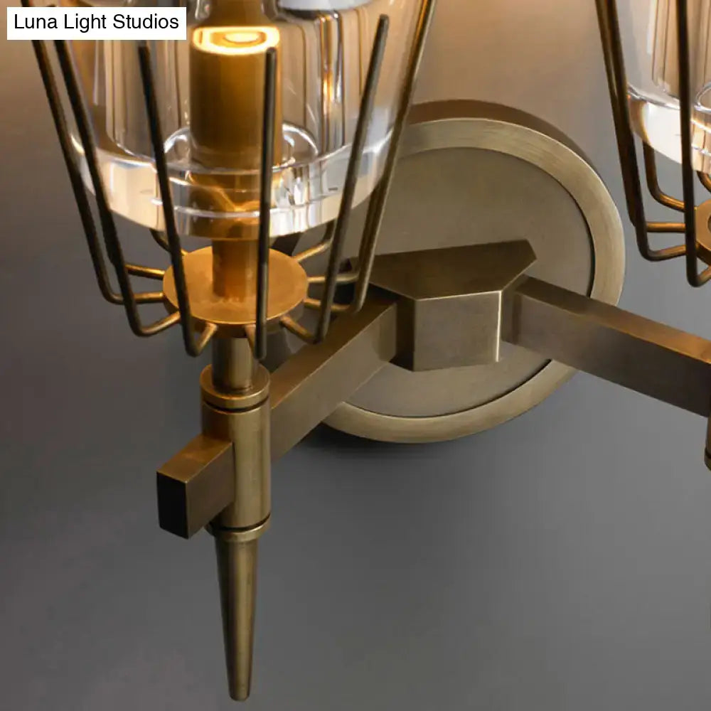 Gold Glass Geometric Sconce