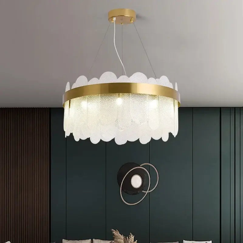 Gold Crystal LED Chandelier For Hotel Suites