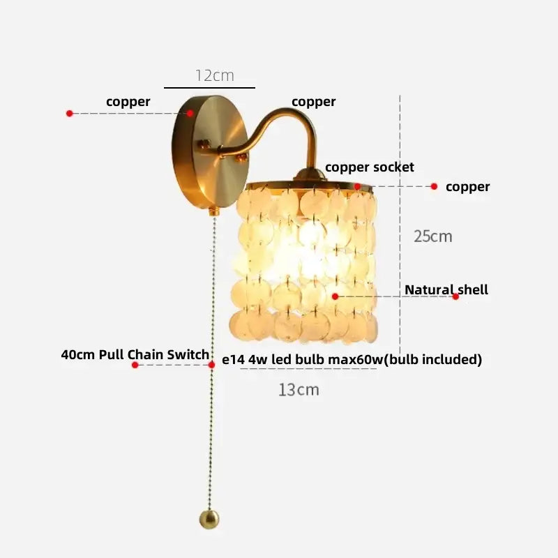 Gold Conch Wall Light