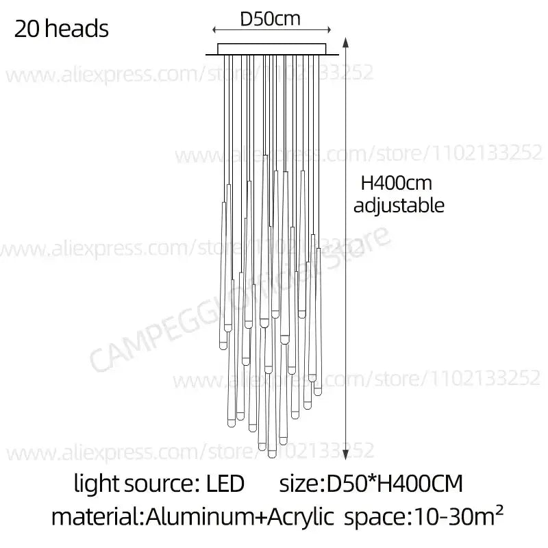 Gold Conical LED Chandelier
