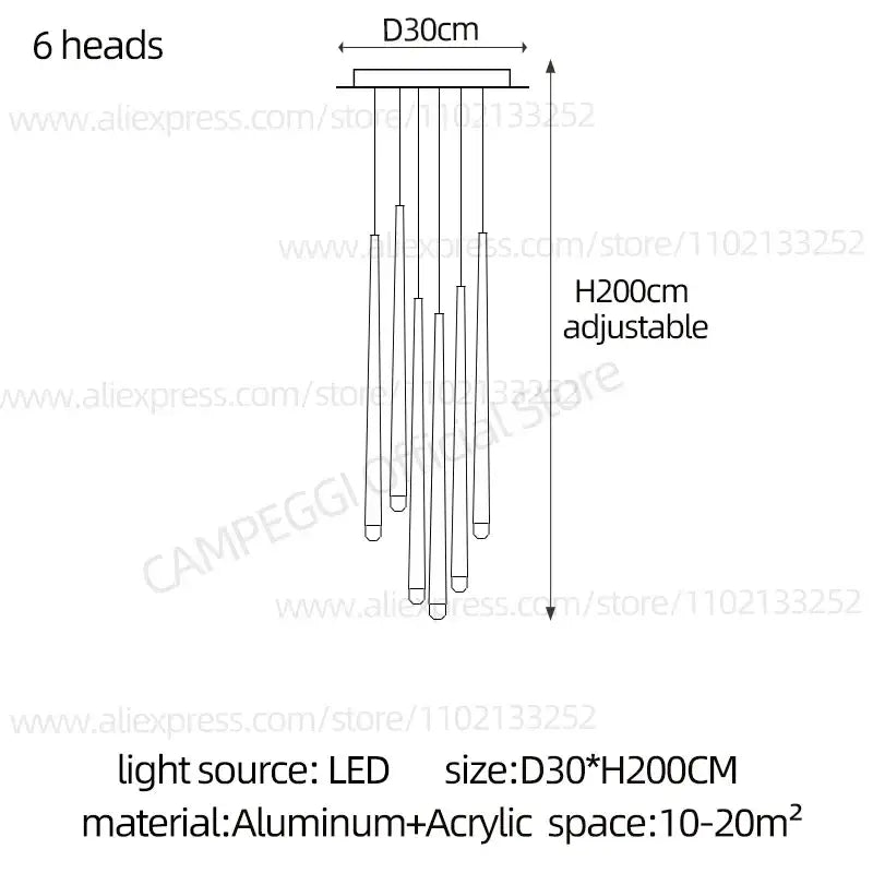 Gold Conical LED Chandelier