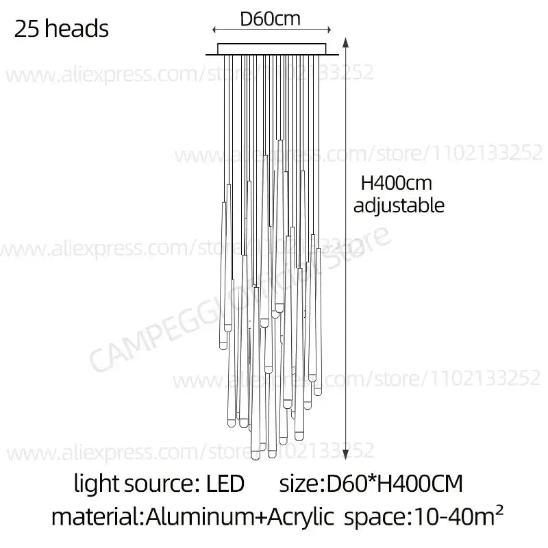 Gold Conical LED Chandelier