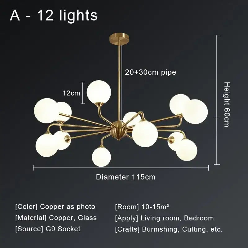Copper Globe Ceiling Chandelier