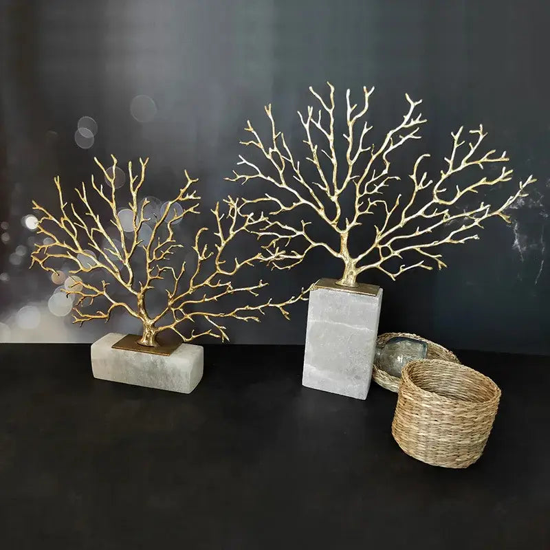 Gold Coral Marble Sculpture
