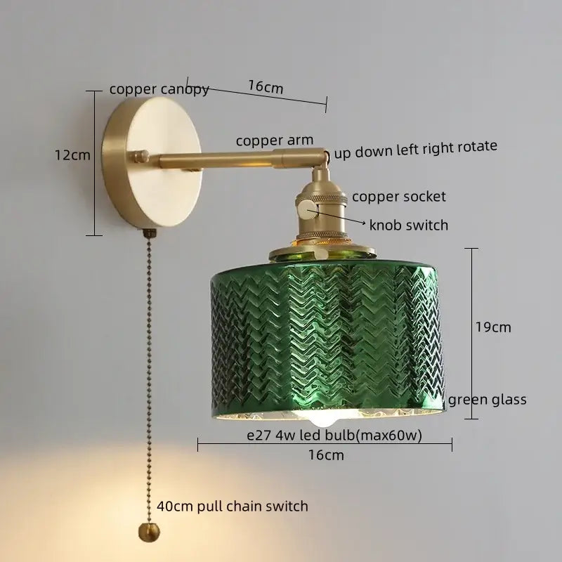 Gold Crackled Glass Wall Light