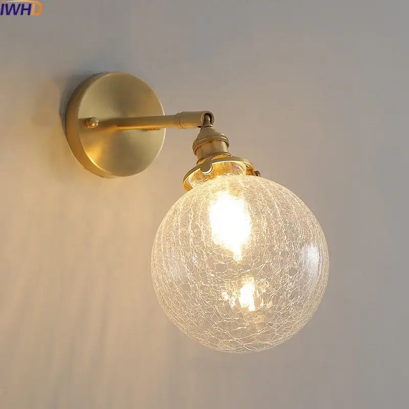 Gold Crackled Glass Wall Light