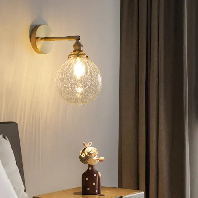Gold Crackled Glass Wall Light