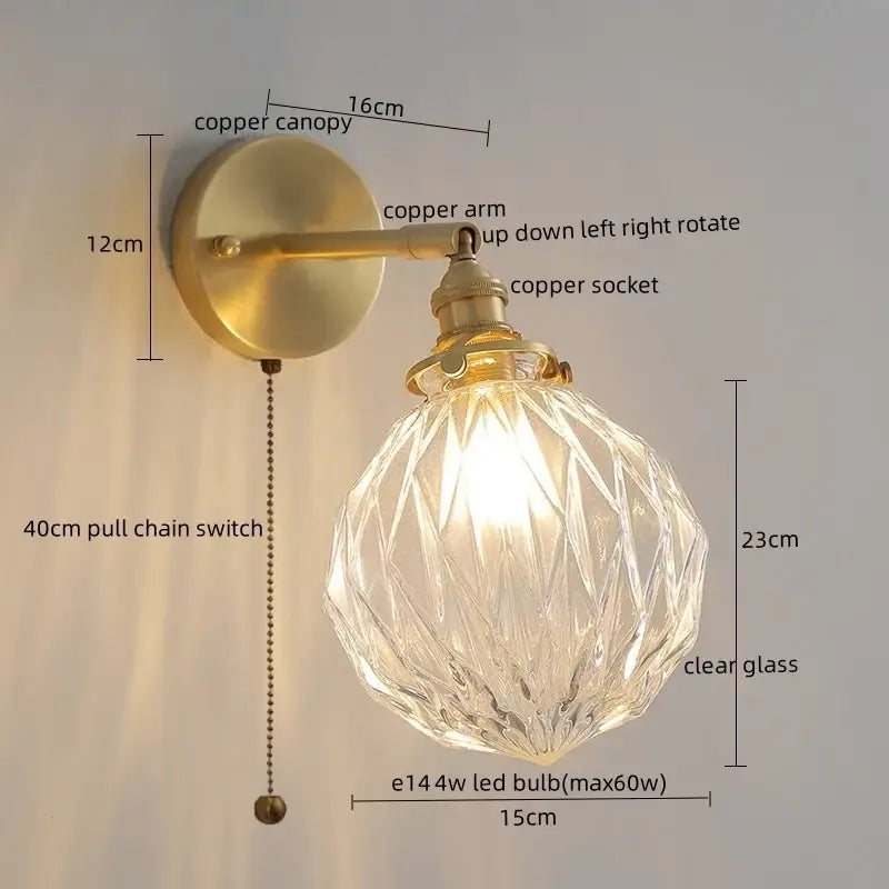 Gold Crackled Glass Wall Light