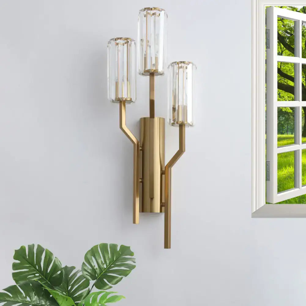 Gold Crystal Arm Wall Sconce