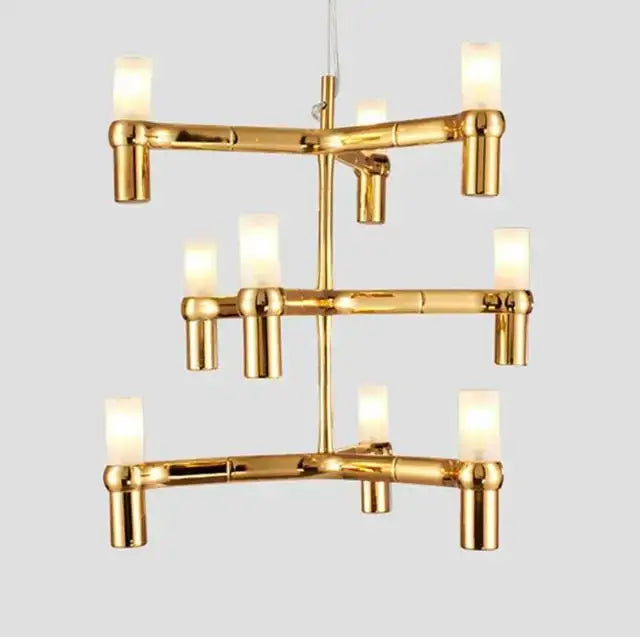 Gold Geometric Crown Chandelier