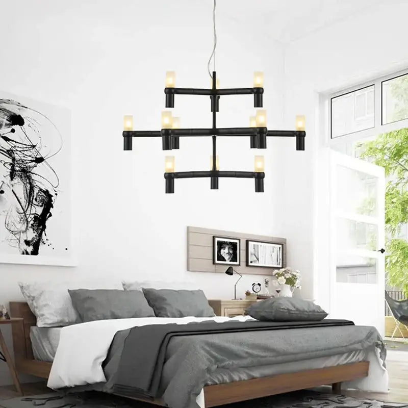 Gold Geometric Crown Chandelier