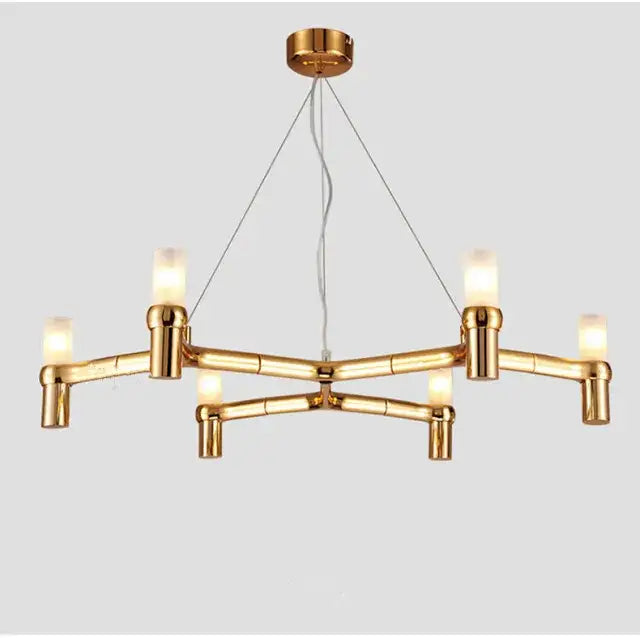 Gold Geometric Crown Chandelier