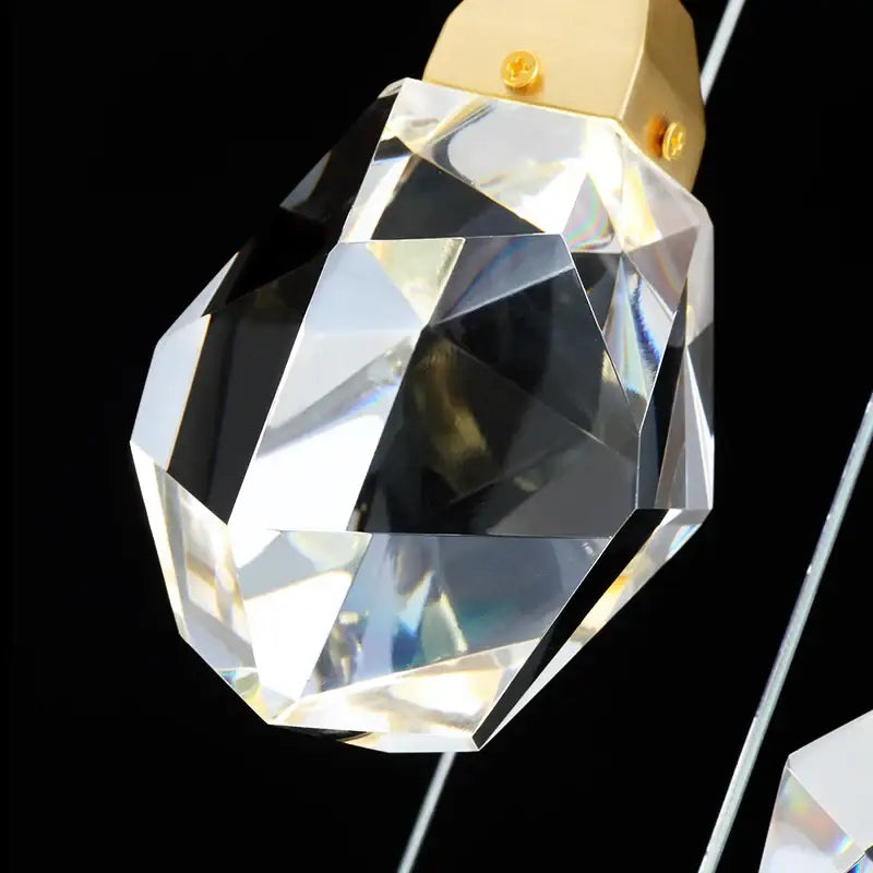 Gold Crystal Ceiling Light with Copper Construction