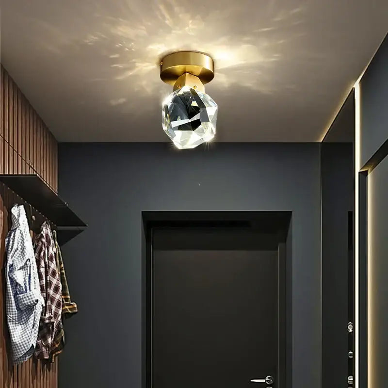 Gold Crystal Hallway Light