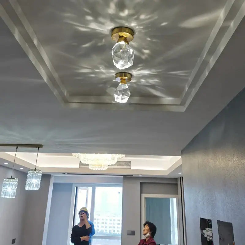 Gold Crystal Hallway Light