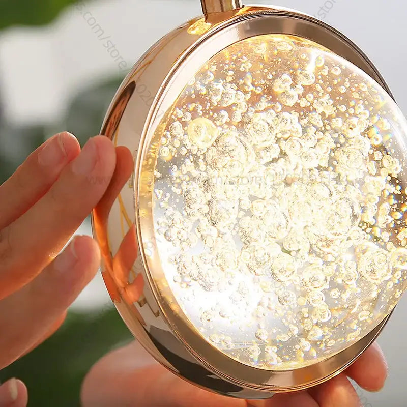 Gold Crystal Staircase Chandelier for Lofts and Hotels