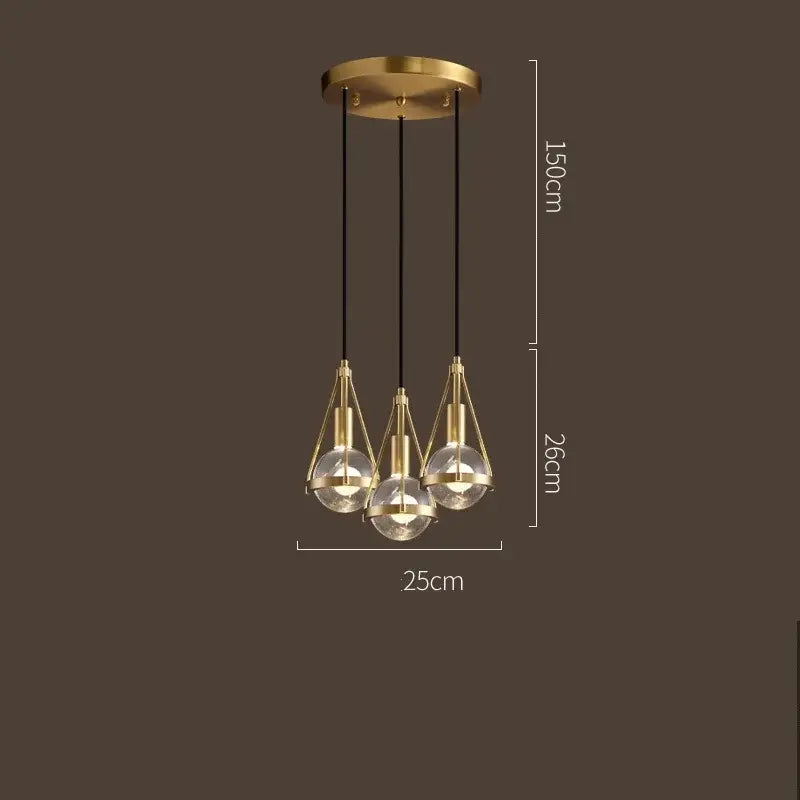 Gold Crystal Pendant Light with Shimmering Crystals