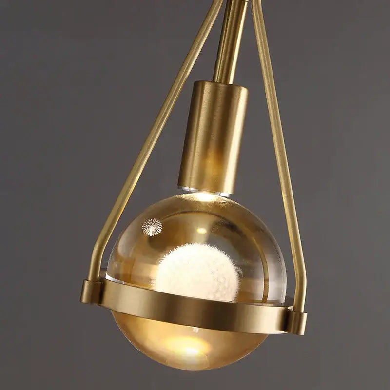 Gold Crystal Pendant Light with Shimmering Crystals